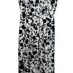 JG Hook Midi Dress Size 10 Black White Floral Button Front Sleeveless Scoop Neck Photo 0