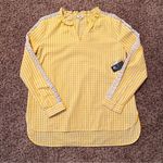 Crown & Ivy Yellow and White Gingham Tunic Size M NWT Photo 0