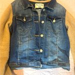 Wallflower Denim Jacket with Cozy Tan Sleeves Blue Photo 4