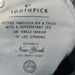 J.Crew 9" 27x28 Toothpick 27 Button Fly Indigo Blue Jeans Denim Photo 7