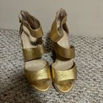 Botkier  Gold Julian Leather Espadrille Wedge Sandals- Size 10 Photo 6