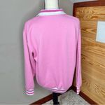 Barbie Pink Embroidered Varsity Tracksuit Fleece Quarter Zip Sweatshirt Medium Photo 2
