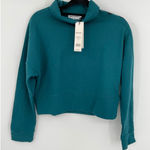 Juicy Couture  Teal Turtleneck Cropped Sweatshirt Top Pullover Small‎ S Photo 0
