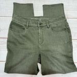 Chico's Chico’s Olive Green Perfect Stretch Girlfriend Slim Leg Ankle Jeans Zipper Hems Photo 0