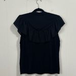 a.n.a  New Approach‎ Black Ruffle Mock Neck Blouse Large Photo 3