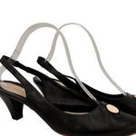 Marc Jacobs  Black White Circle Leather Slingback Black Pointed Pumps Size 39.5 Photo 0