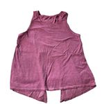 Ideology  ID Large Purple Tank Top Split Open Back Acid Wash 100% Cotton Photo 1