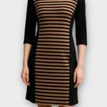 Spence Business Casual Striped Dress Size 8 Black Photo 0