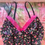 y2k black flower lace v neck cami Photo 1