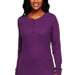 Roots Activewarm Long Sleeve Henley Top Purple Size Small Photo 0
