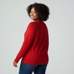 Carolyn Taylor Woman Cardigan Sweater XL Red Pearl Buttons SOFT Christmas Photo 2