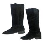 Classique Vintage Black Suede Leather Upper Square Toe Mid Calf Boot Size 8 Photo 48