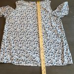 Multiblu White Floral Print‎ Cold Shoulder Ruffle Sleeve Top No Size Tag Photo 5