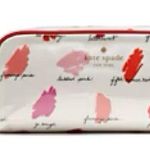 Kate Spade New York Supercalifragilipstick Cosmetics Case White Red & Pink Photo 1