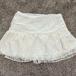 Dizziree Mini Skirt White Lace Drop Waist Tiered Layered Side Zip Size Medium Photo 0