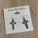 kim rogers Earrings NWT Cross Silver Tone Antique Textured Dangle Photo 6