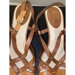 Cole Haan NEW NikeAir Brown Leather Gold Studded Heels Shoes Sandals 9 B Photo 5