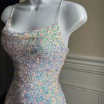 Windsor  Sequin Mini Dress XS Iridescent Sparkle Open Back Party Photo 1