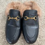 BaShafanni fur lined horsebit mules 39 Black Size 8.5 Photo 2