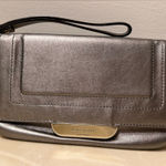 Kate Spade  Buffalo Magnetic Closure Silver/Metallic Leather Wristlet Photo 0