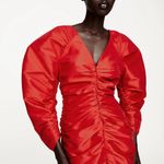 ZARA NWT Valentine’s Day Red Draped Detail Dress Photo 0