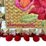 Betsey Johnson  Betseyville Playa de Betsey Studded Straw Pom-Pom Clutch Bag Photo 10