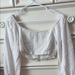 PacSun White Satin Long Sleeve Corset Top Photo 3