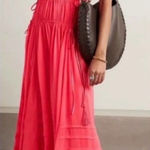 La Ligne Isabelle‎ Silk Puff Sleeve Dress adjustable coral pink NWT XS Photo 0