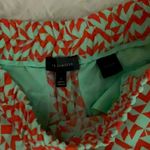 The Limited  Orange and Green Shorts with Geometric Pattern. Small Photo 1