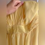 David's Bridal David’s Bridal Strapless Crinkle Chiffon Dress Godets, Style#F14865-ButterYellow Photo 6