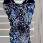 Spanx $188 Blue Python Nile Bra-llelujah Underwire OnePiece Swimsuit Size 6D/DD Photo 3
