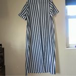 Emery Rose Grey And White Vertical Stripe Short Sleeve Maxi Dress Sz XL Black Photo 7