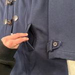 Market & Spruce Hooded Toggle Pea Coat Women’s 1X Navy Blue Sherpa Lined Hood Photo 3