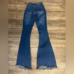 Chic Distressed Flare Jeans in Deep Blue Photo 4