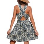 Cupshe  Damask Print Bianca Ornate Sleeveless Cut Out Mini Dress Size XL Resort Photo 10