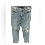 True Religion Starr distressed mid rise cropped straight denim jeans size 28 y2k Photo 3