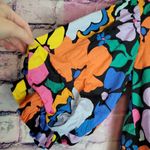 Karlie BOLD FLORAL BUTTON FRONT SHIRT PUFF BALLOON SLEEVE LARGE ART TO WEAR Photo 4