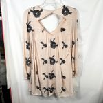Free People ‎ XS Emma Dress Floral Embroidered Mini Swing Long Sleeve Boho 1443 Photo 5