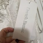 David's Bridal Ivory Lace Tank Lace Wedding Dress with Illusion Back Size 8 Photo 3