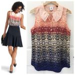 CAbi Peter Pan Collar Love Sleeveless Top Printed XS Photo 1