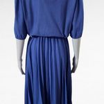 Vintage Laurel Ridge 70s Blue & White Polka Dot Pintuck Pleated Dress Size 15/16 Photo 3