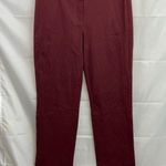 Isaac Mizrahi NEW women's deep red stretch zip pocket pants business casual 14 Photo 0