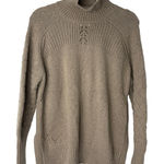 Zadig & Voltaire 100% Cashmere Turtleneck Sweater Cable Knit Taupe M/L Photo 0