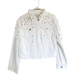Tinseltown NWT  Ripped Embellishments White DenimJacket Photo 5