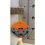Southwest Style Bright Sunset Earrings Orange Handmade Round Lightweight Summer‎ Photo 2