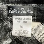 Black & White Plaid Flannel Shacket Heavy Weight Shirt Size 16 Photo 5