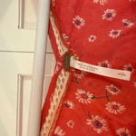 Free People  Never a Dull Moment red daisy boho blouse Photo 4