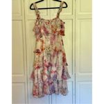 Storia  ruffled tiered chiffon floral dress size m Photo 11
