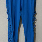 Buffbunny Collection BUFFBUNNY High‎ Waisted Leggings Size Small Blue Mesh Sides CROSS MY HEART Photo 0