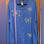 Bob Mackie Women Plus Wearable Art Periwinkle Blue Beaded Dragonfly Design-,2X Photo 6